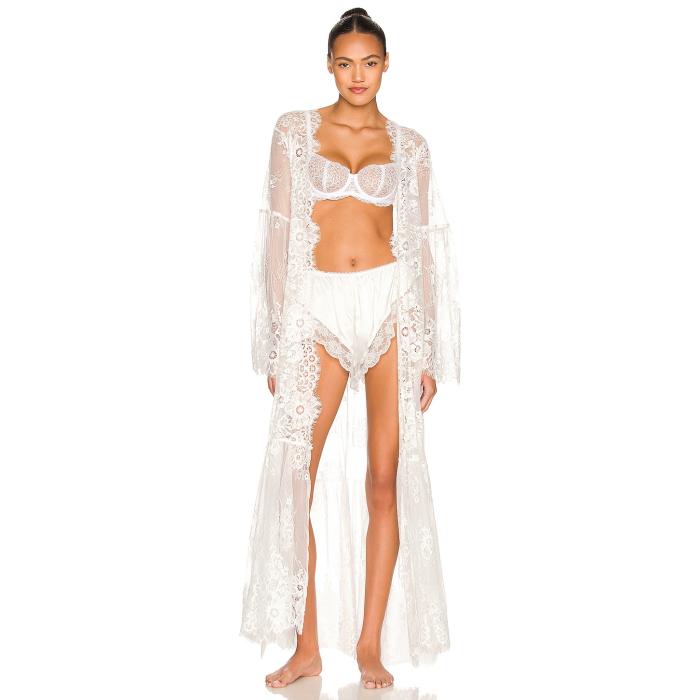 Homebodii 【 Georgina Long Lace Robe Women White 】 レディース 白いこと 白いこと