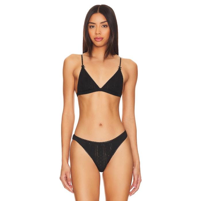 Cou Cou Intimates 【 The Triangle Bralette Women Black 】 インナー 下着 ナイトウェア レディース インナー 下着 ランジェリー ブラジャー レディース 黒色 ブラック