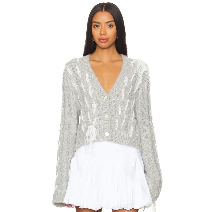 Loveshackfancy 【 Louella Cardigan Women Silver Mist 】 カーディガン レディースファッション トップス カーディガン ボレロ レディース Silver 銀色・シルバー