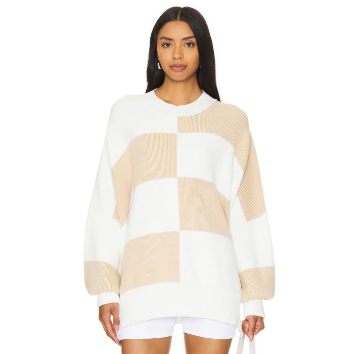 フリーピープル Free People 【 Checker Easy Street Tunic Women White Sand Combo 】 street ストリート レディースファッション トップス ニット セーター その他 レディース 白色 ホワイト 砂色・サンド
