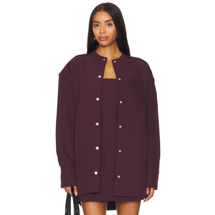 Seroya 【 Ali Heavy Crepe Shacket Women Merlot 】 縮緬 レディース