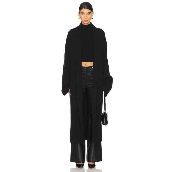 Ser.o.ya 【 Crosby Sweater Duster Women Black 】 トレーナー レディースファッション コート ジャケット レディース 黒色 ブラック