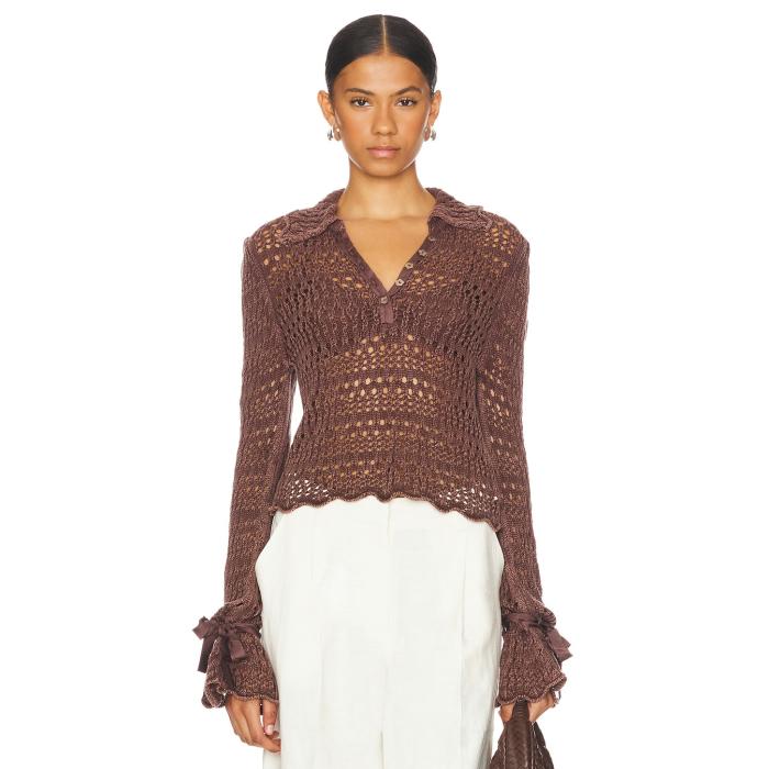 フリーピープル Free People 【 Pointelle Pullover Women Chicory Coffee 】 レディースファッション トップス ニット セーター その他 レディース