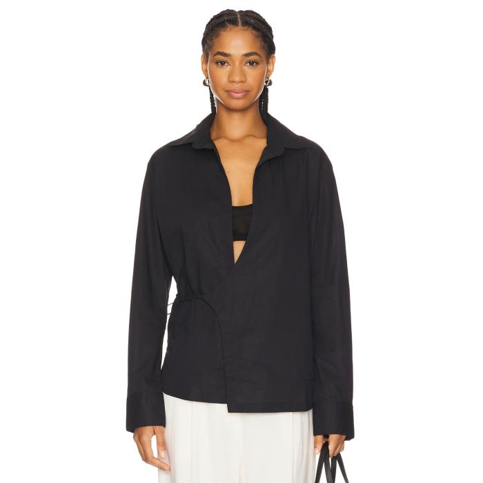 フェイスフルザブランド Faithfull The Brand 【 Alliste Oversized Wrap Shirt Women Black 】 wrap ラップ レディースファッション トップス その他 レディース 黒色 ブラック