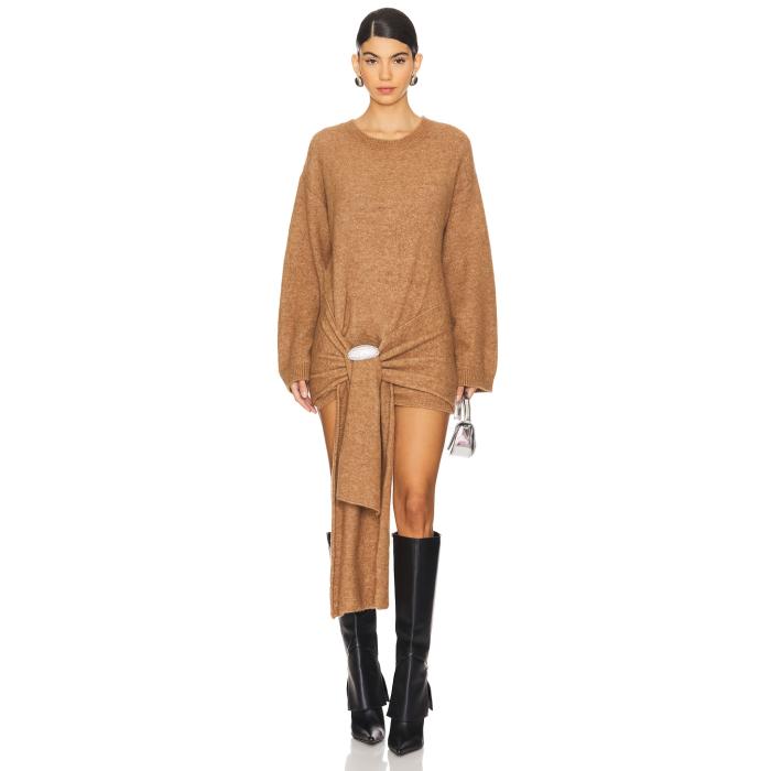 Giuseppe Di Morabito 【 Belted Sweater Dress Women Camel 】 トレーナー ドレス レディースファッション ドレス レディース camel キャメル