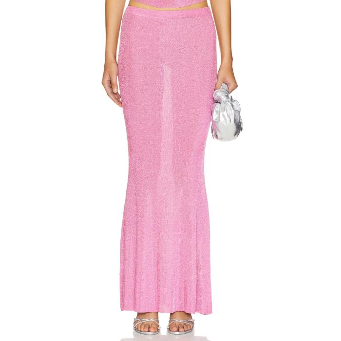 Ser.o.ya 【 Harmony Metallic Knit Skirt Women Bubblegum Pink 】 ニット レディースファッション ボトムス スカート レディース pink ピンク