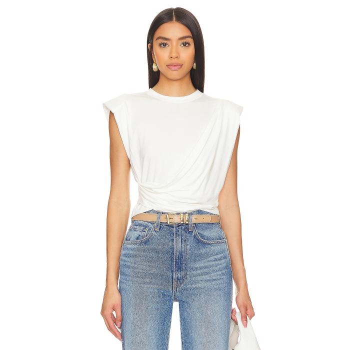 Simkhai 【 Estelle Clean Crop T Shirt Women White 】 Crop クロップ レディースファッション トップス Tシャツ カットソー レディース 白色 ホワイト