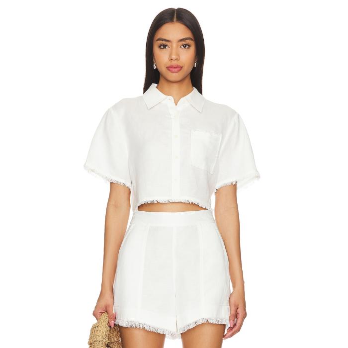 Simkhai 【 Solange Cropped Shirt Women White 】 レディース 白いこと 白いこと