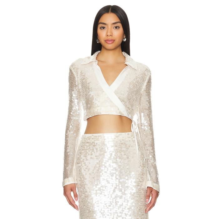 Simkhai 【 Finch Crop Wrap Top Women Champagne 】 Crop クロップ wrap ラップ レディースファッション トップス ベアトップ チューブトップ レディース