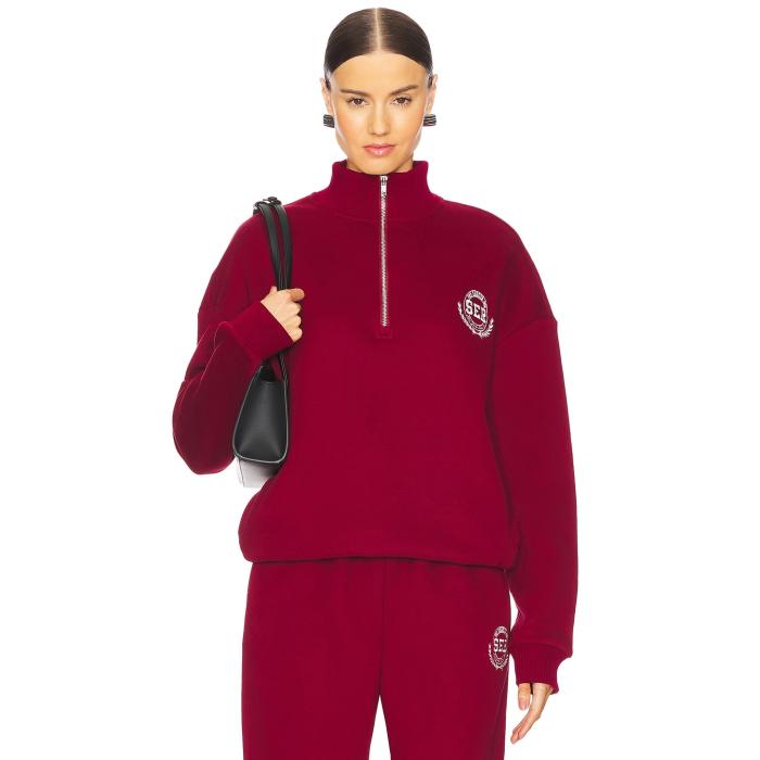Ser.o.ya 【 X Revolve Asbury Sweatshirt Women Ruby Red 】 汗水 調教師 レディース Red 赤・赤いこと