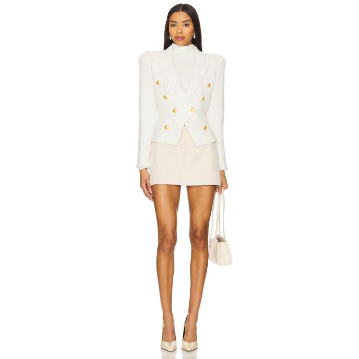 L'agence 【 Bethany Knit Blazer Women Ivory & Gold 】 ニット ブレイザー レディースファッション コート ジャケット レディース アイボリー ゴールド