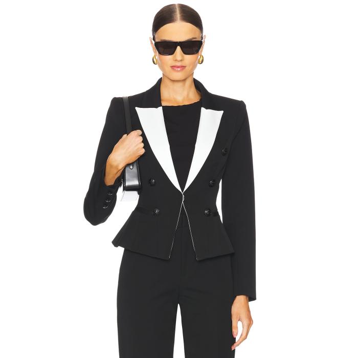 L'agence 【 Andalusia Blazer Women Black & White 】 ブレイザー レディースファッション コート ジャケット レディース 黒色 ブラック 白色 ホワイト