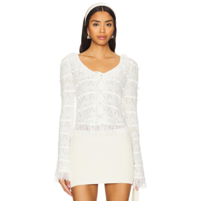 For Love & Lemons 【 Jayla Cardigan Women Cream 】 カーディガン レディースファッション トップス カーディガン ボレロ レディース クリーム