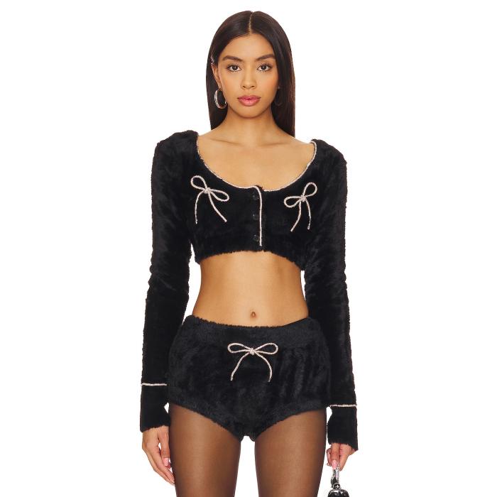 For Love & Lemons 【 Vivienne Cardigan Women Black 】 カーディガン レディースファッション トップス カーディガン ボレロ レディース 黒色 ブラック