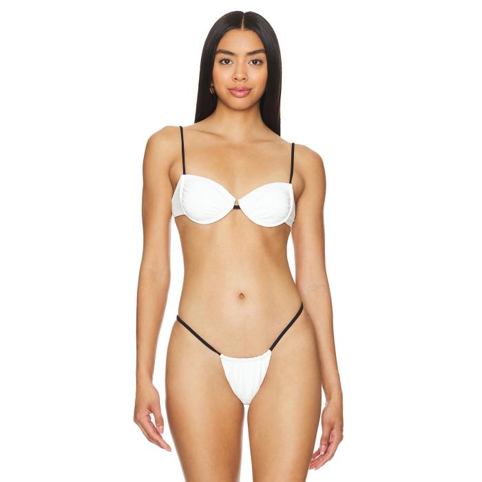 Indah 【 X Revolve Lisa Underwire Bikini Top Women White 】 レディースファッション 水着 レディース 白色 ホワイト