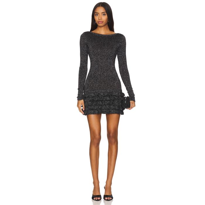 Majorelle 【 Vira Lurex Mini Dress Women Black & Gold Sparkle 】 ドレス レディースファッション ドレス レディース 黒色 ブラック ゴールド