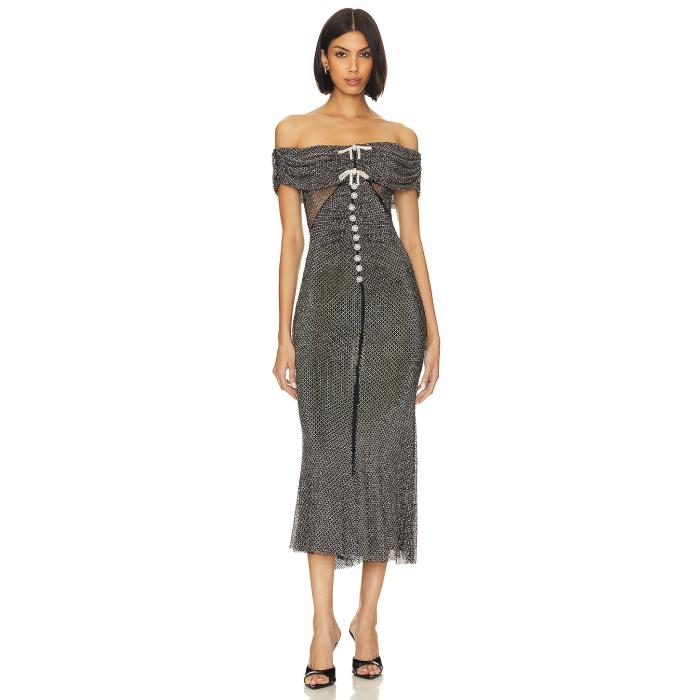 Self-Portrait 【 Diamante Midi Dress Women Black 】 ドレス レディースファッション ドレス レディース 黒色 ブラック