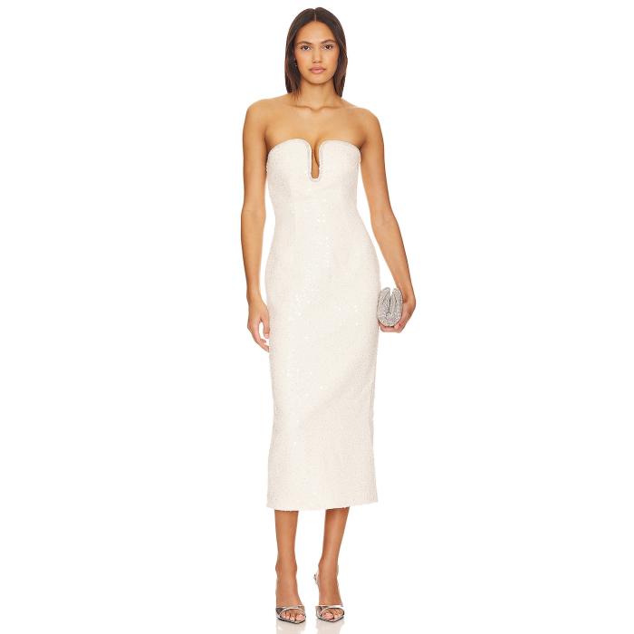 Self-Portrait 【 Sequin Boucle Midi Dress Women Cream 】 ドレス レディースファッション ドレス レディース クリーム
