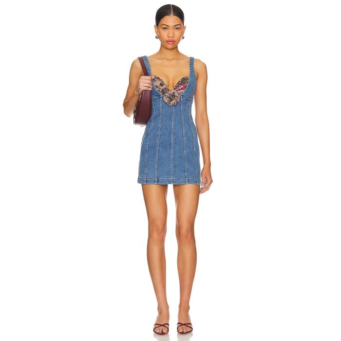 Majorelle 【 Luda Mini Dress Women Washed Blue 】 お召しもの レディース 青味 青色 レディースファッション-ドレス