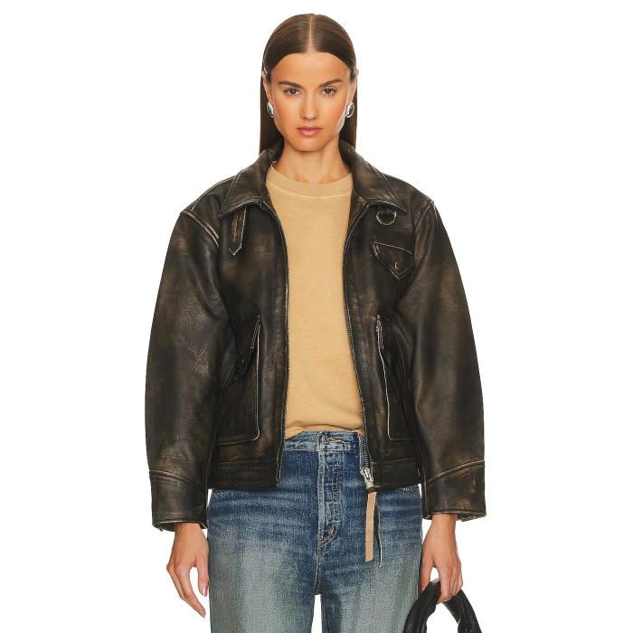 Found 【 Leather Pocket Jacket Women Black 】 なめし革 Jacket 上衣 レディース 黒いこと 黒いこと