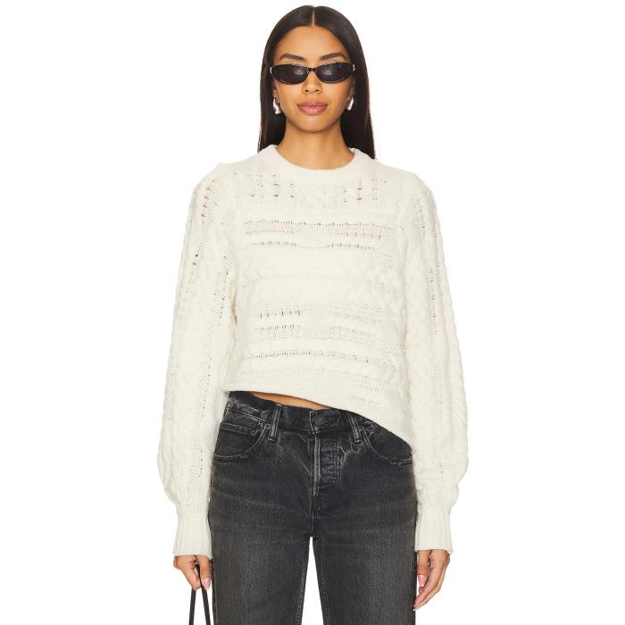 Moussy Vintage 【 Cable Knitting Sweater Women Ivory 】 トレーナー レディースファッション トップス ニット セーター セーター レディース アイボリー