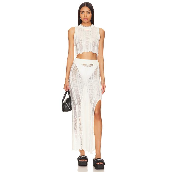 Superdown 【 Tayla Maxi Skirt Set Women White 】 レディースファッション ドレス レディース 白色 ホワイト 23,902円