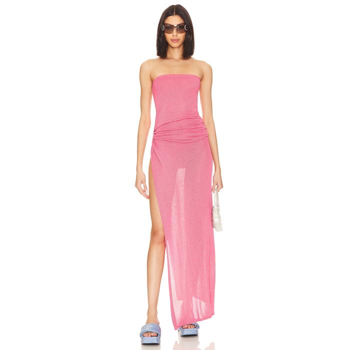 Superdown 【 Lorie Strapless Maxi Dress Women Pink Metallic 】 ドレス レディース pink ピンク
