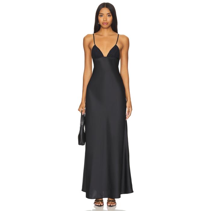 Weworewhat 【 Lace Slip Maxi Dress Women Black 】 お召しもの レディース 黒いこと 黒いこと ドレス-レディースファッション