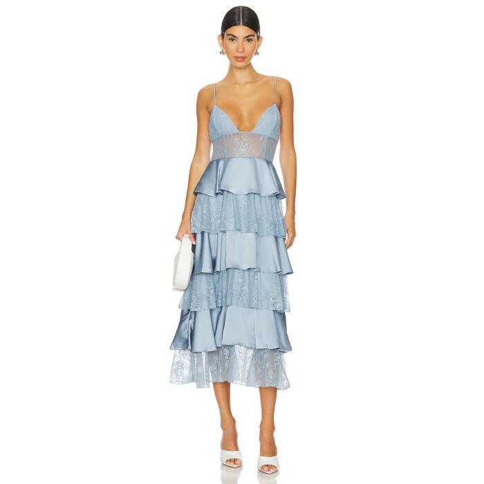 Weworewhat 【 Tiered Lace Midi Dress Women Storm 】 ドレス レディース｜スニケス