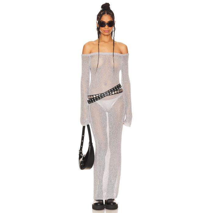 Superdown 【 Storm Sheer Maxi Dress Women Silver Metallic 】 ドレス レディースファッション ドレス レディース Silver 銀色・シルバー