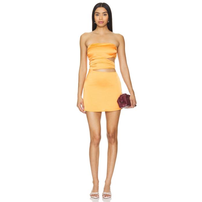 Superdown 【 Emilia Strapless Dress Women Tangerine 】 御召しもの レディース
