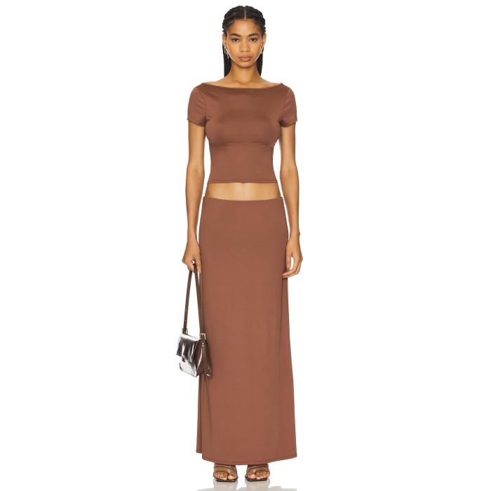Superdown 【 Oaklyn Maxi Set Women Brown 】 レディースファッション ドレス レディース 茶色 ブラウン