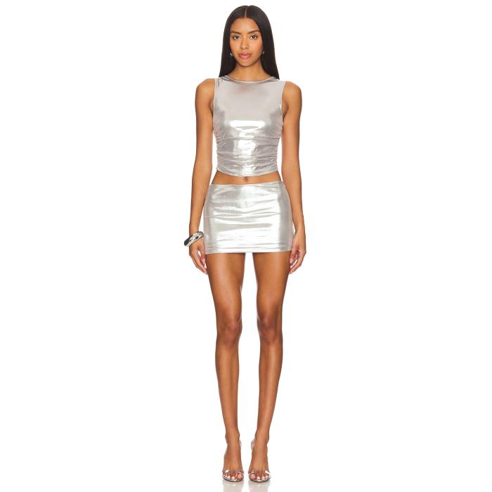 Superdown 【 Zariah Skirt Set Women Silver 】 レディース Silver 銀色・シルバー
