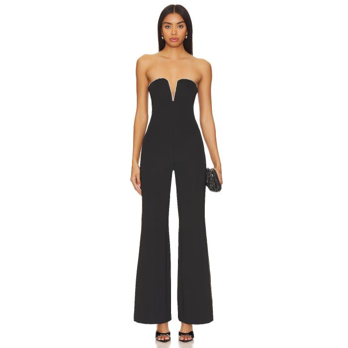 好ましいアメリカン Good American 【 Crystal Scuba Jumpsuit Women Black001 】 飛び降りる背広 レディース