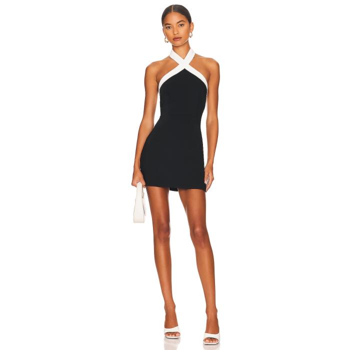 Superdown 【 Brielle Cross Front Dress Women Black & White 】 ドレス レディースファッション ドレス レディース 黒色 ブラック 白色 ホワイト