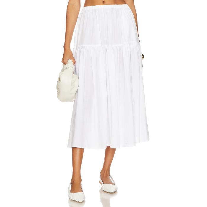 Enza Costa 【 Tiered Maxi Skirt Women White 】 レディースファッション ボトムス スカート レディース 白色 ホワイト