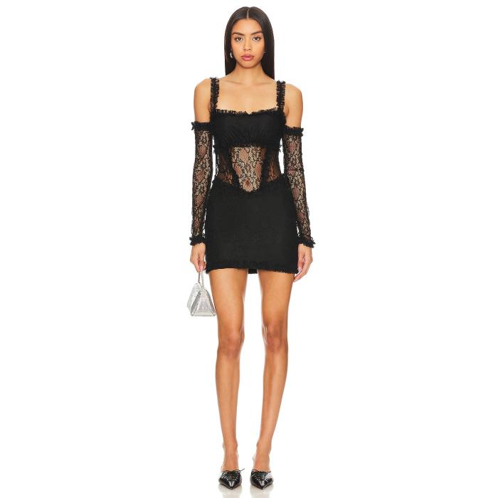 More To Come 【 Ezra Lace Cut Out Dress Women Black 】 ドレス レディースファッション ドレス レディース 黒色 ブラック