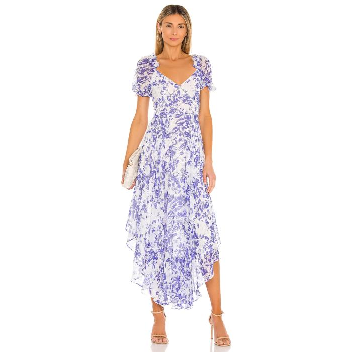 Sau Lee 【 Georgia Dress Women Blue & White 】 ジョージア ドレス レディースファッション ドレス レディース 青色 ブルー 白色 ホワイト