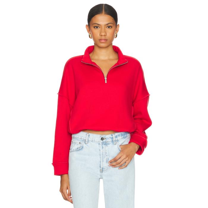 Lna 【 Chandler Fleece Half Zip Jacket Women High Risk Red 】 フリース ハーフ Jacket ジャケット レディースファッション トップス スウェット トレーナー レディース ハイ Red 赤・レッド 22,610円