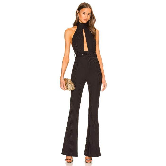 Michael Costello 【 X Revolve Zadie Jumpsuit Women Black 】 飛び降りる背広 レディース 黒いこと 黒いこと