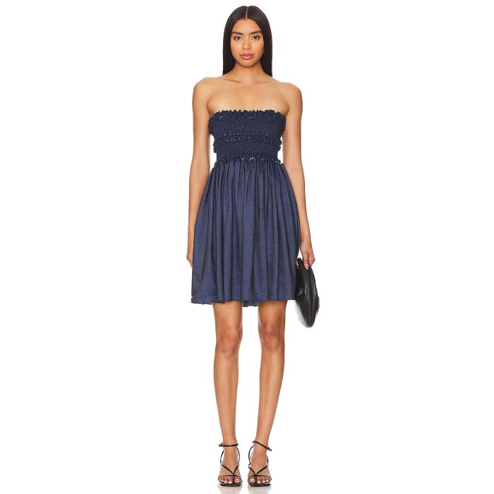 Azeeza 【 Anya Mini Dress Women Dark Denim Chambray 】 ドレス レディースファッション ドレス レディース デニム