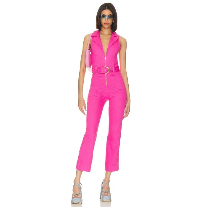 ショウミーユアムームー Show Me Your Mumu 【 Jacksonville Cropped Jumpsuit Women Hot Pink Denim 】 ジャクソンビル ジャンプスーツ レディースファッション その他 レディース pink ピンク デニム