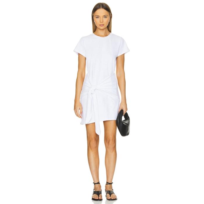 Lna 【 Charlie Tie Waist Dress Women White 】 ネクタイ ドレス レディースファッション ドレス レディース 白色 ホワイト