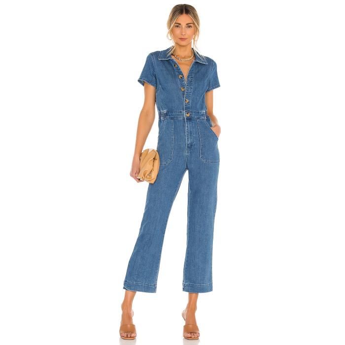 ショウミーユアムームー Show Me Your Mumu 【 Emery Jumpsuit Women French Blue 】 飛び降りる背広 レディース 青碧 青碧