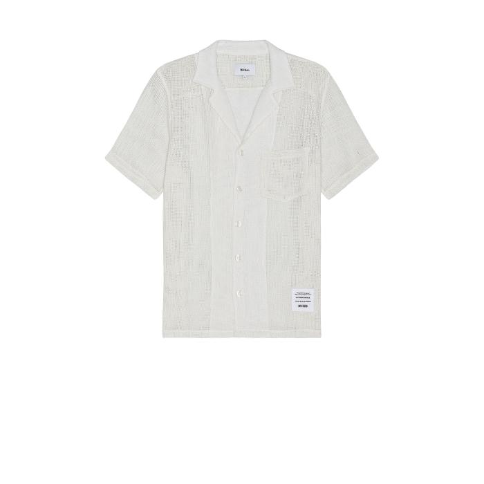 Nikben 【 Mesh Shirt Men Off White 】 メンズファッション トップス カジュアルシャツ メンズ 白色 ホワイト