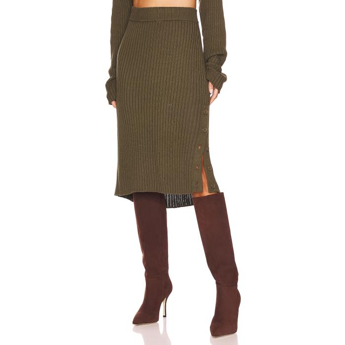Bobi 【 Rib Midi Skirt Women Army 】 レディース 正規陸軍