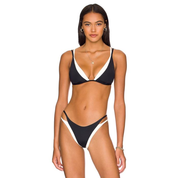 Lspace 【 Fused Finneas Bikini Top Women Black & Cream 】 レディースファッション 水着 レディース 黒色 ブラック クリーム