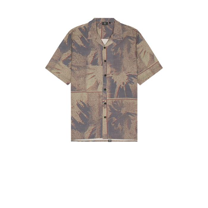 Thrills 【 Everything In Formation Bowling Shirt Men Sand & Blue 】 メンズファッション トップス カジュアルシャツ メンズ 砂色・サンド 青色 ブルー 16,380円