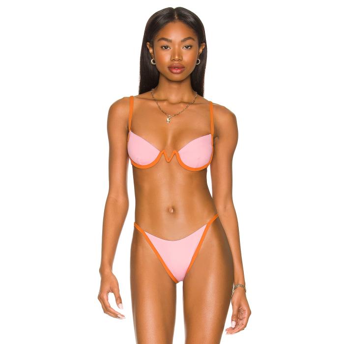 Lspace 【 L*Space X Tessa Brooks Nico Bikini Top Women Crystal Pink & Sunbeam 】 ブルックス レディースファッション 水着 レディース pink ピンク