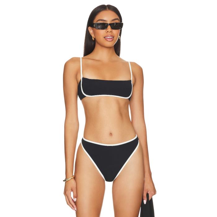 Lspace 【 Hazel Bikini Top Women Black & Cream 】 レディースファッション 水着 レディース 黒色 ブラック クリーム